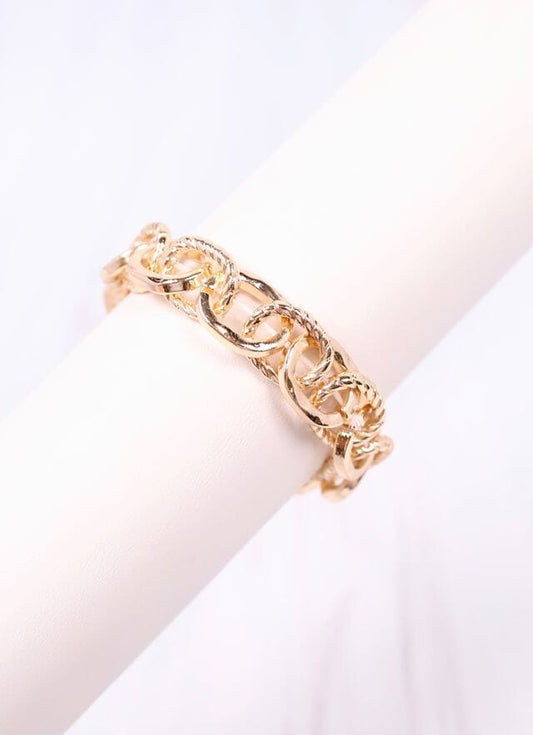 Mason Link Stretch Bracelet GOLD - Caroline Hill