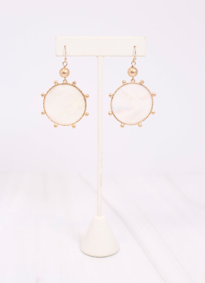McConnell Disc Drop Earring WHITE - Caroline Hill
