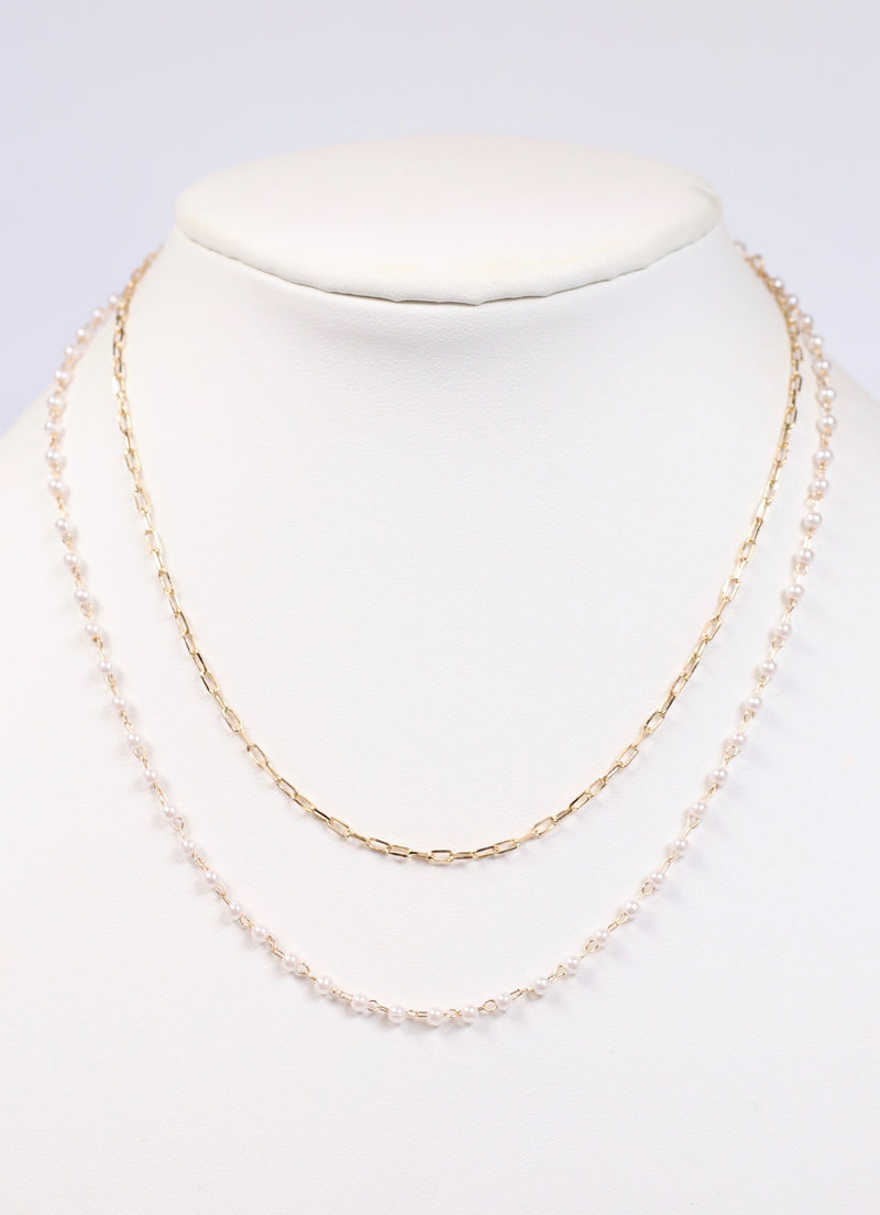 Metcalfe Layered Pearl Necklace GOLD - Caroline Hill