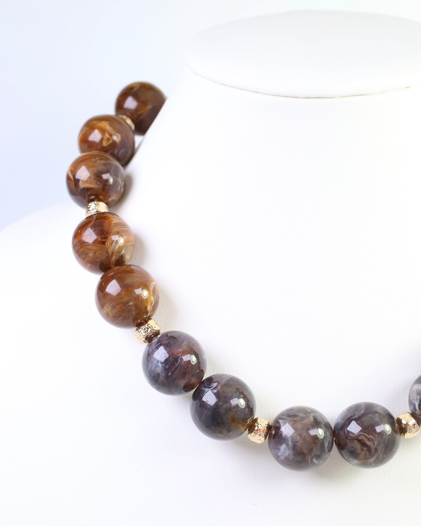 Talbot Beaded Necklace Gray Tortoise