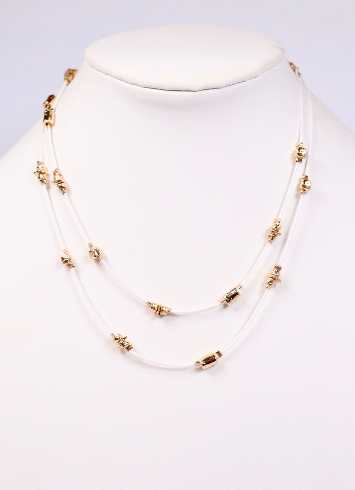 Mondello Layered Necklace WHITE - Caroline Hill