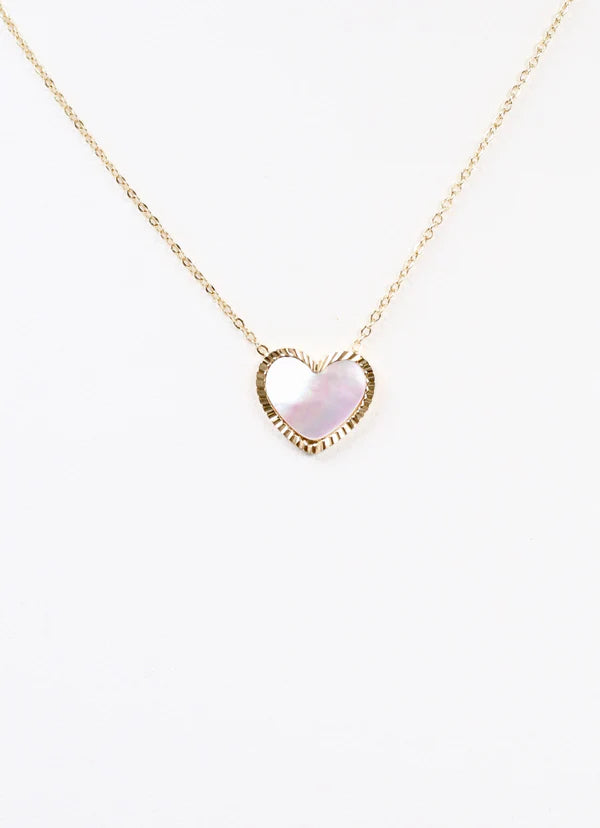 Valarie Heart Necklace Mother of Pearl