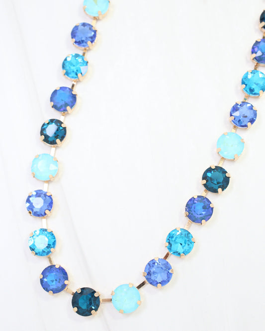 Donimica Rhinestone Necklace Blue Multi