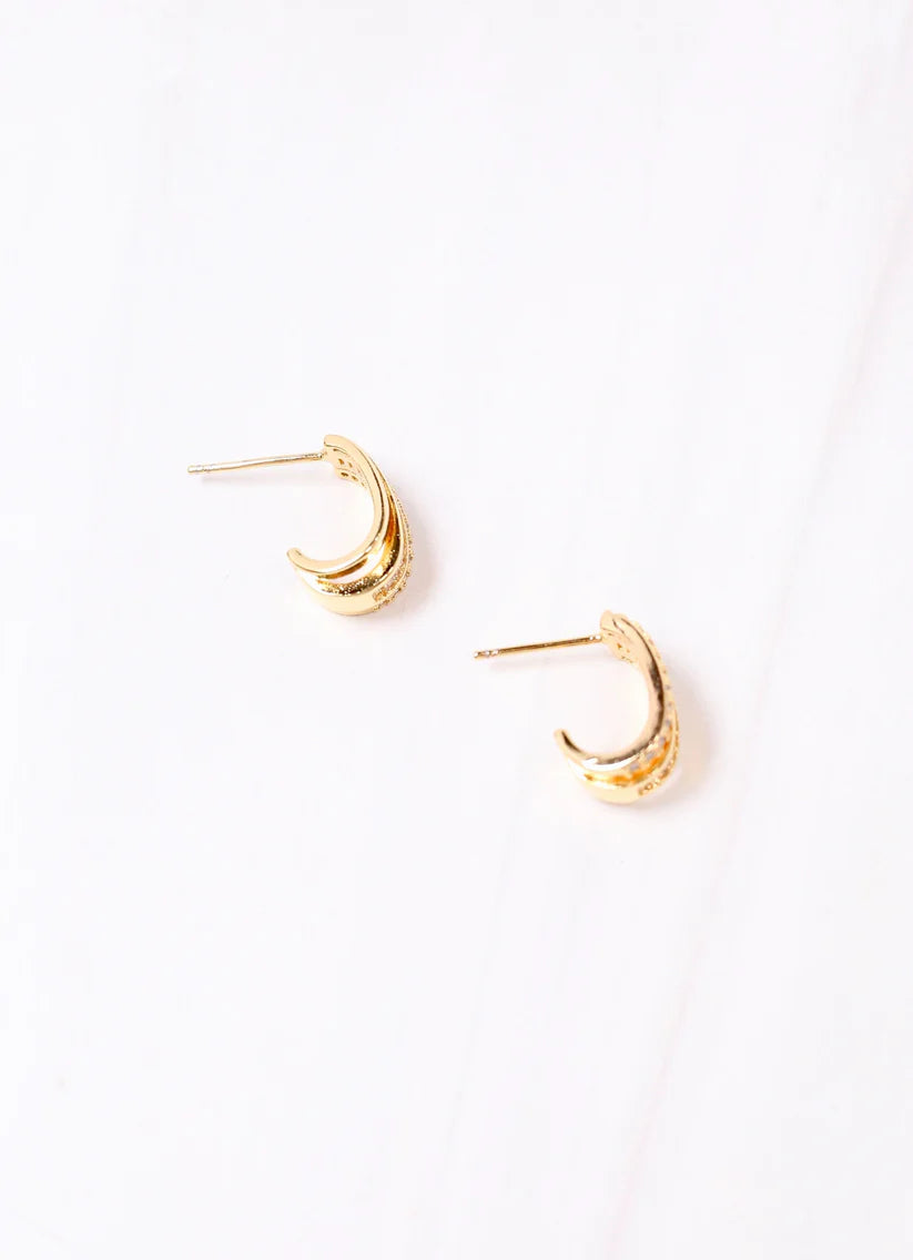 Amico CZ Hoop Earring Gold