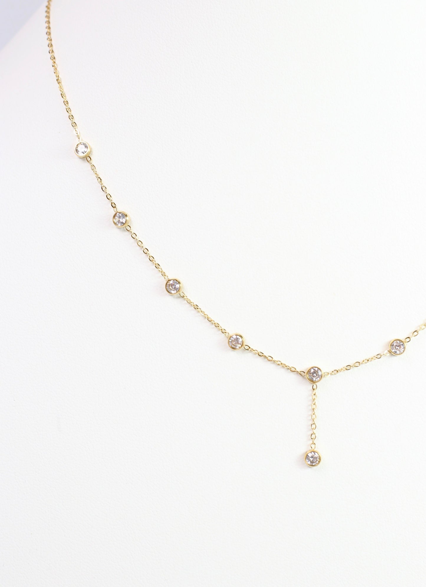 Costa CZ Y Necklace Gold