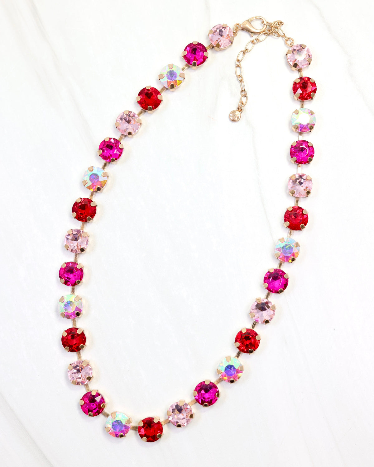 Andi Rhinestone Necklace Pink Multi