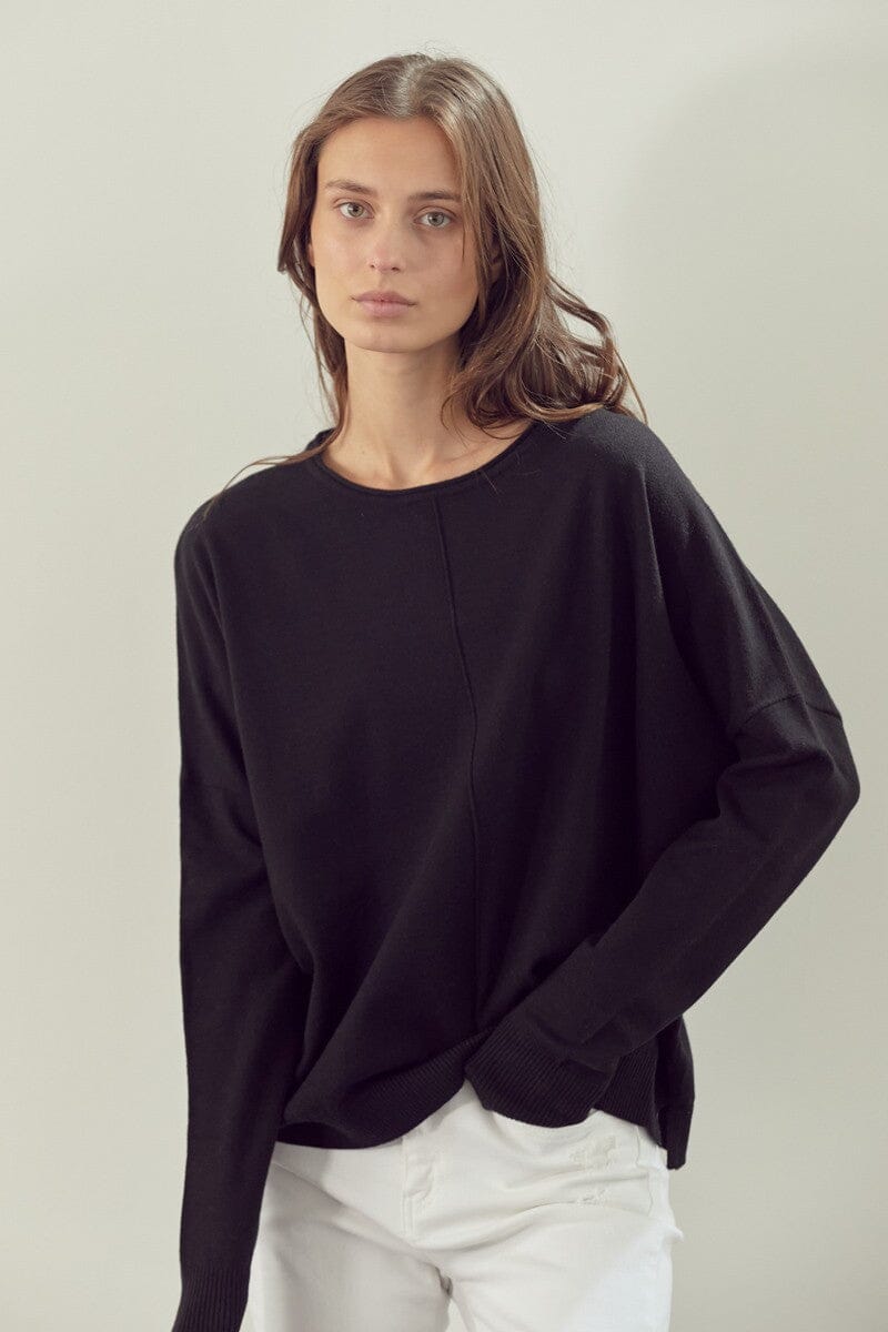 My Pleasure Black Basic Sweater - Caroline Hill