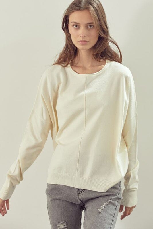 My Pleasure Ivory Basic Sweater - Caroline Hill