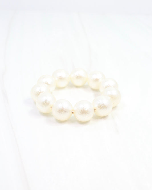 Your Highness Paper Pearl Beaded Bracelet Gold