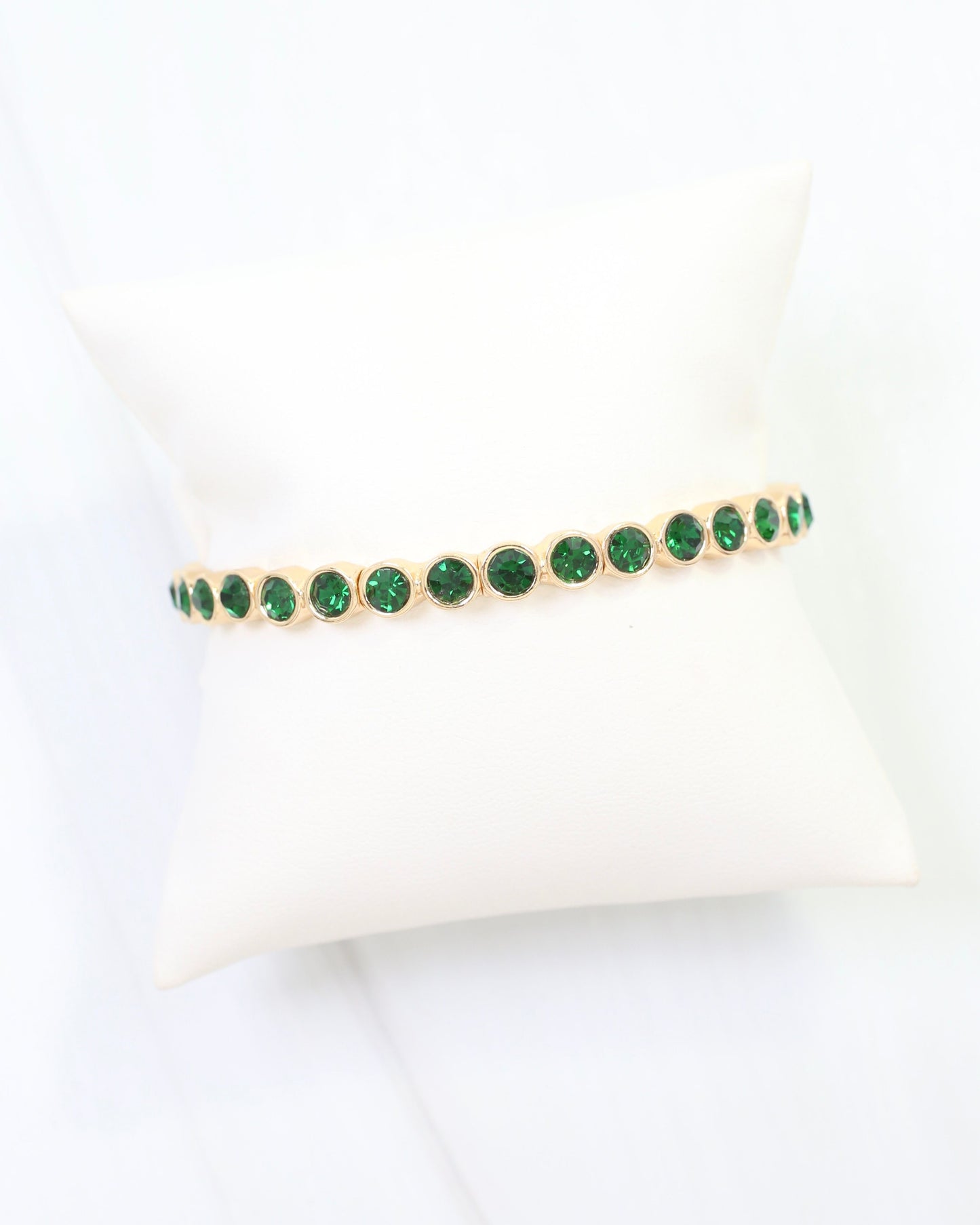 Castile Crystal Stretch Bracelet Emerald