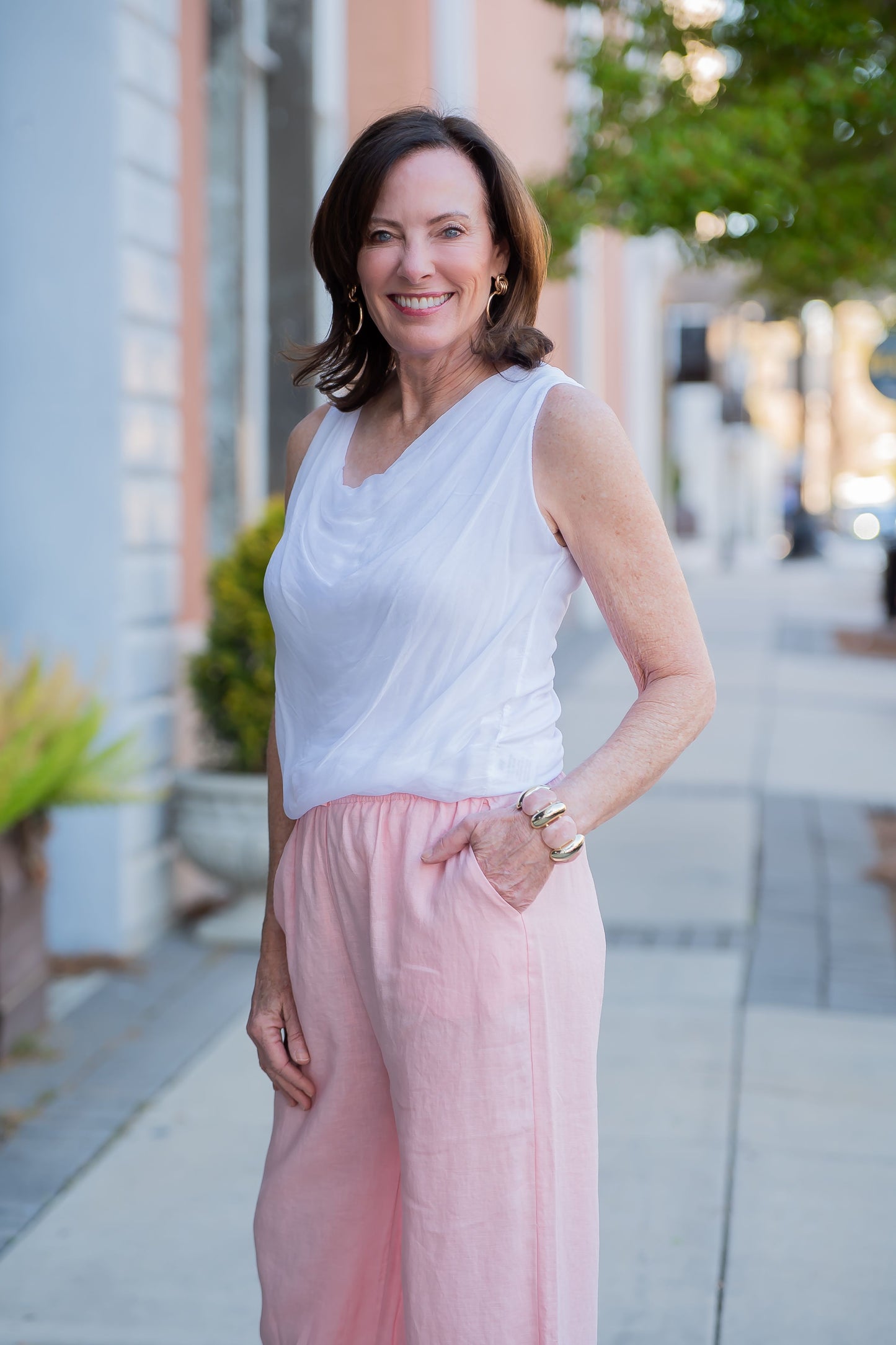 Cleo White Sleeveless Top