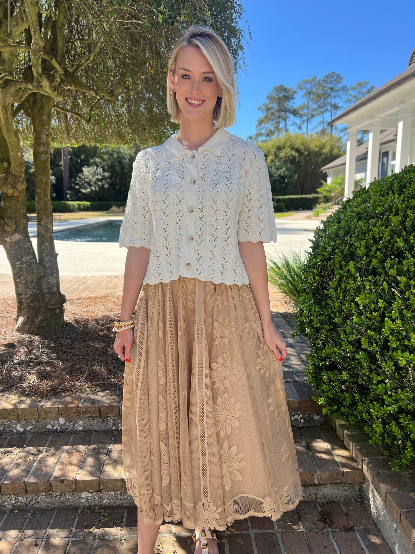 Pleasant Surprise Ivory Crotchet Cardigan