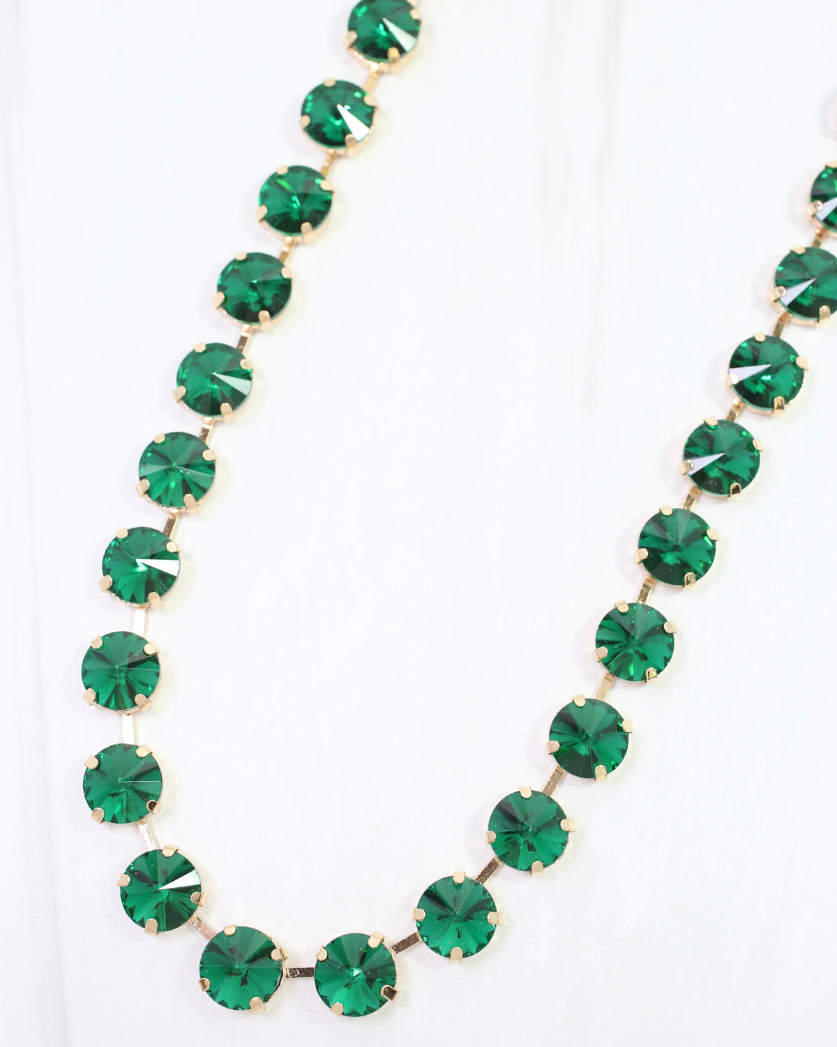 Roxanne Rhinestone Necklace Emerald