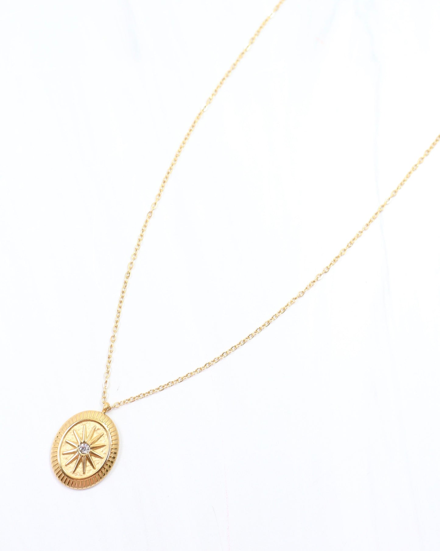 Seven Oaks Starburst Charm Necklace Gold