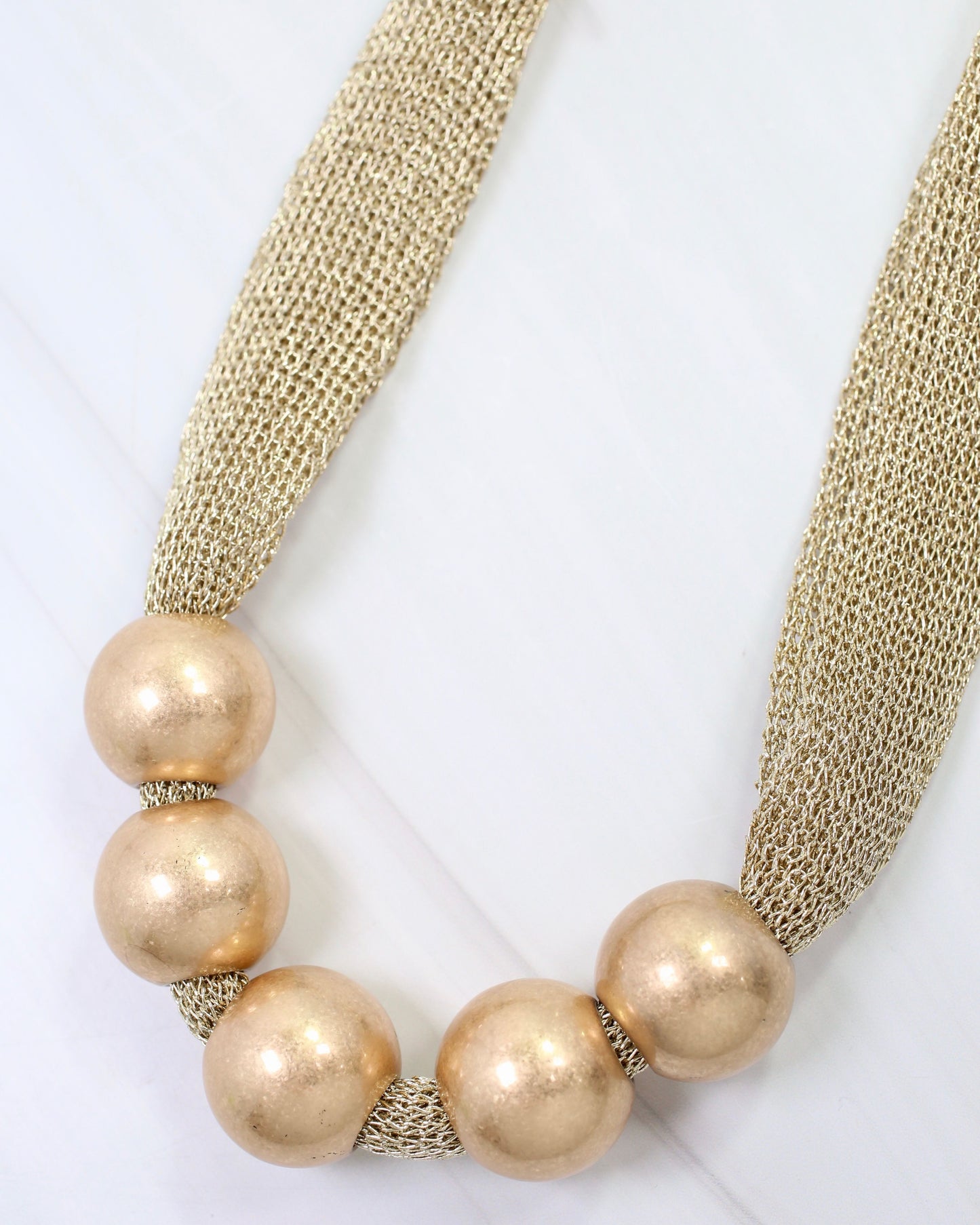 Manistee Statement Necklace Worn Gold