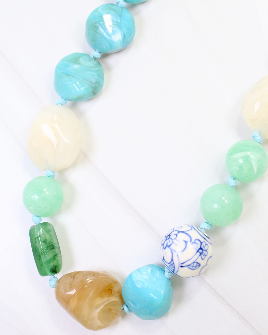 Gallup Marble and Ceramic Beaded Necklace Turquoise