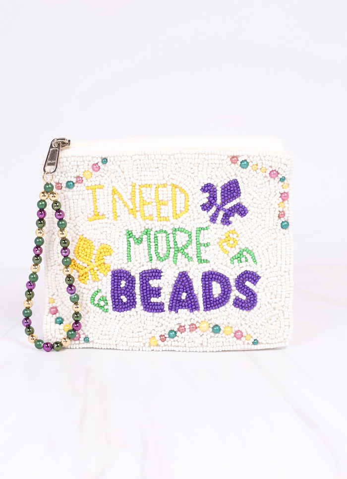 Need More Beads Pouch WHITE MULTI - Caroline Hill