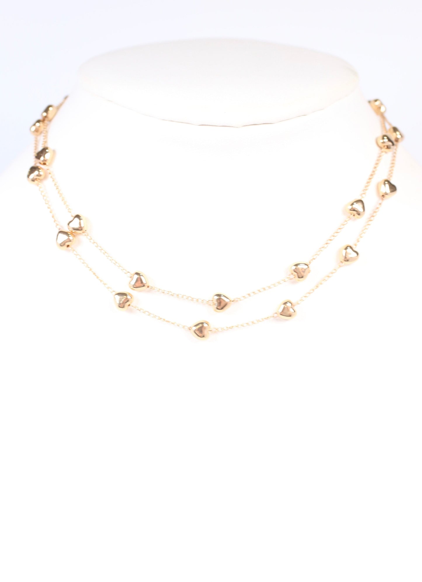 Nester Layered Heart Necklace GOLD - Caroline Hill