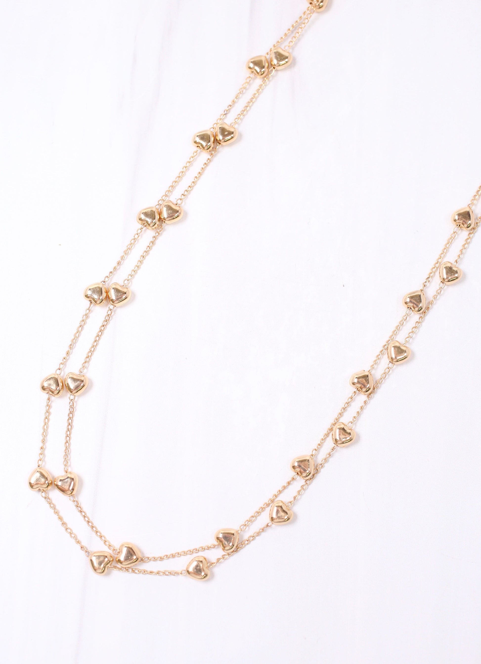 Nester Layered Heart Necklace GOLD - Caroline Hill