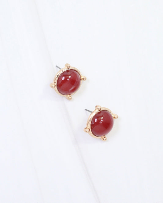 Florissant Round Post Earring Maroon