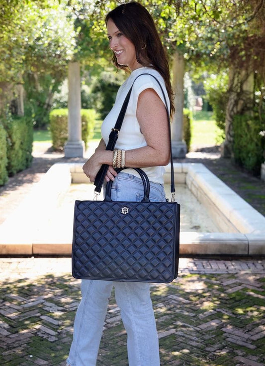 Niall Tote BLACK QUILTED DQ - Caroline Hill