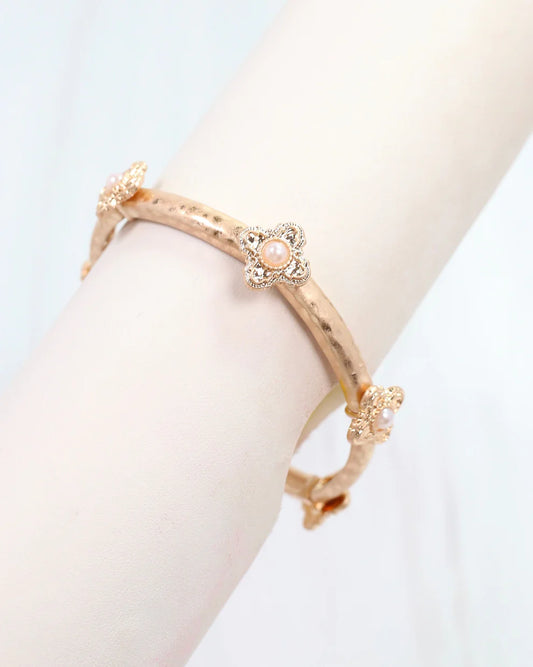 Jensen Stretch Bracelet Worn Gold