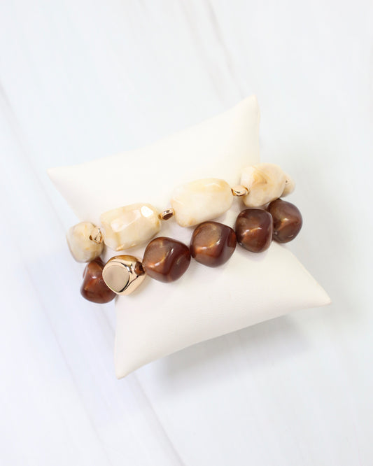 Ginger Stone Stretch Bracelet Natural