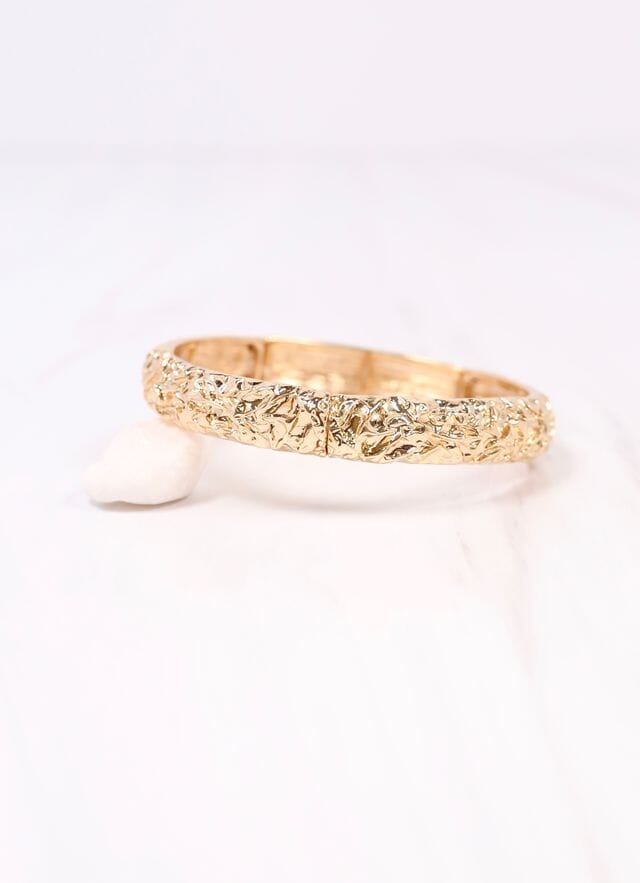 Norrington Textured Stretch Bracelet GOLD - Caroline Hill