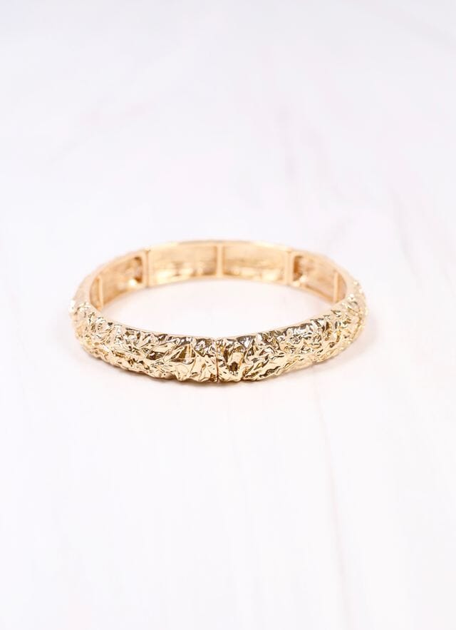 Norrington Textured Stretch Bracelet GOLD - Caroline Hill