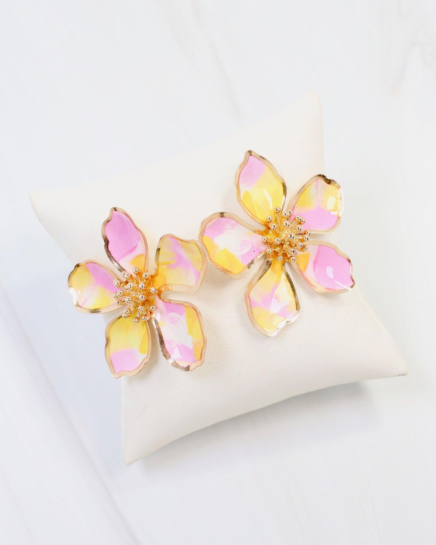 Monett Flower Post Earring Pink