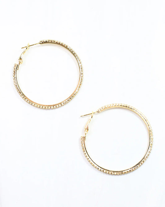 Kayla CZ Hoop Earring Gold