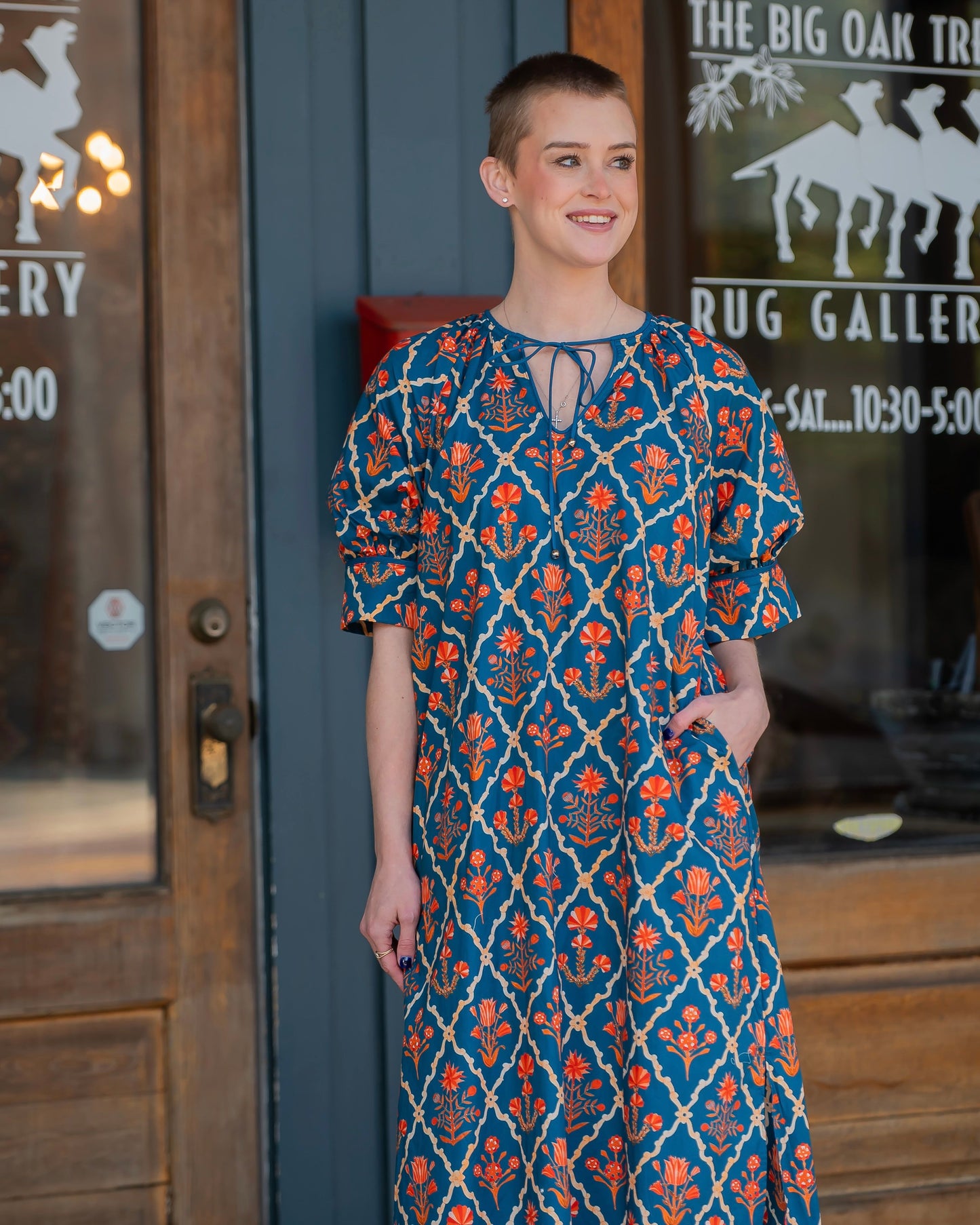 Solana Floral Cuffed Puff Sleeve Dress