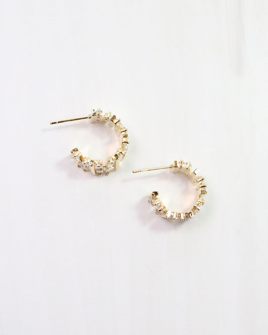 Capri Crystal Hoop Gold
