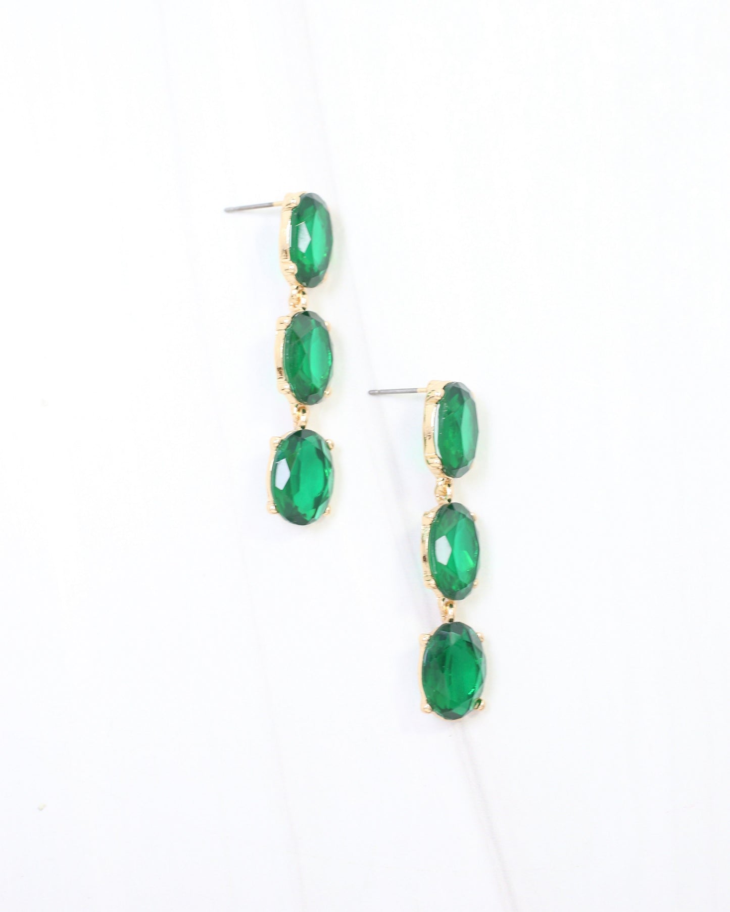 Dobson Oval Drop Earring Emerald