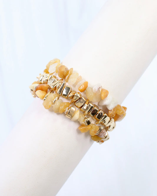 Eastpointe Beaded Stretch Bracelet Set Natural