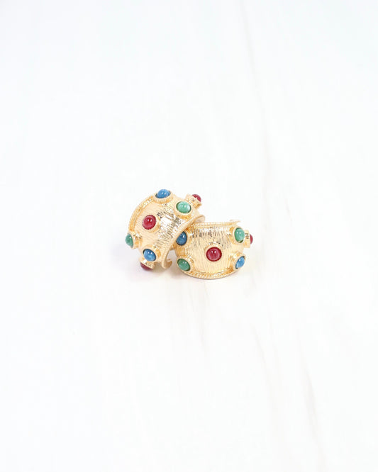 Miriam Textured Hoop Earring Multi
