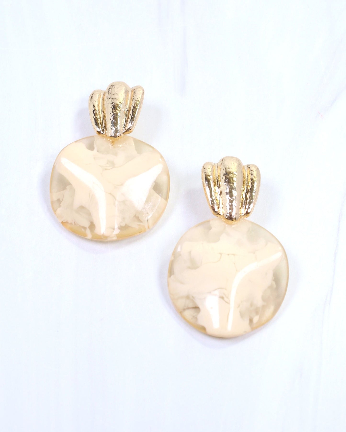 Adley Hammered Drop Earring Gold