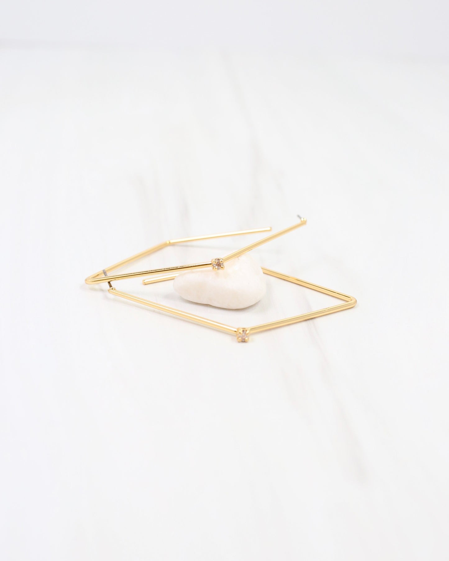 Webster Diamond Shaped Hoop Earring Gold