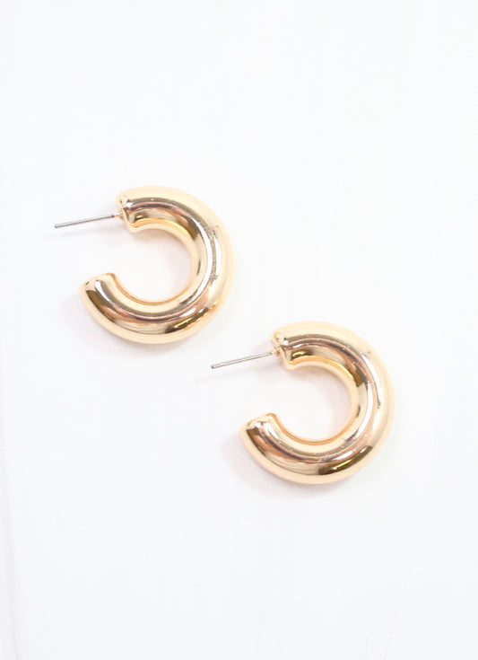 Godfrey Hoop Earring Shiny Gold