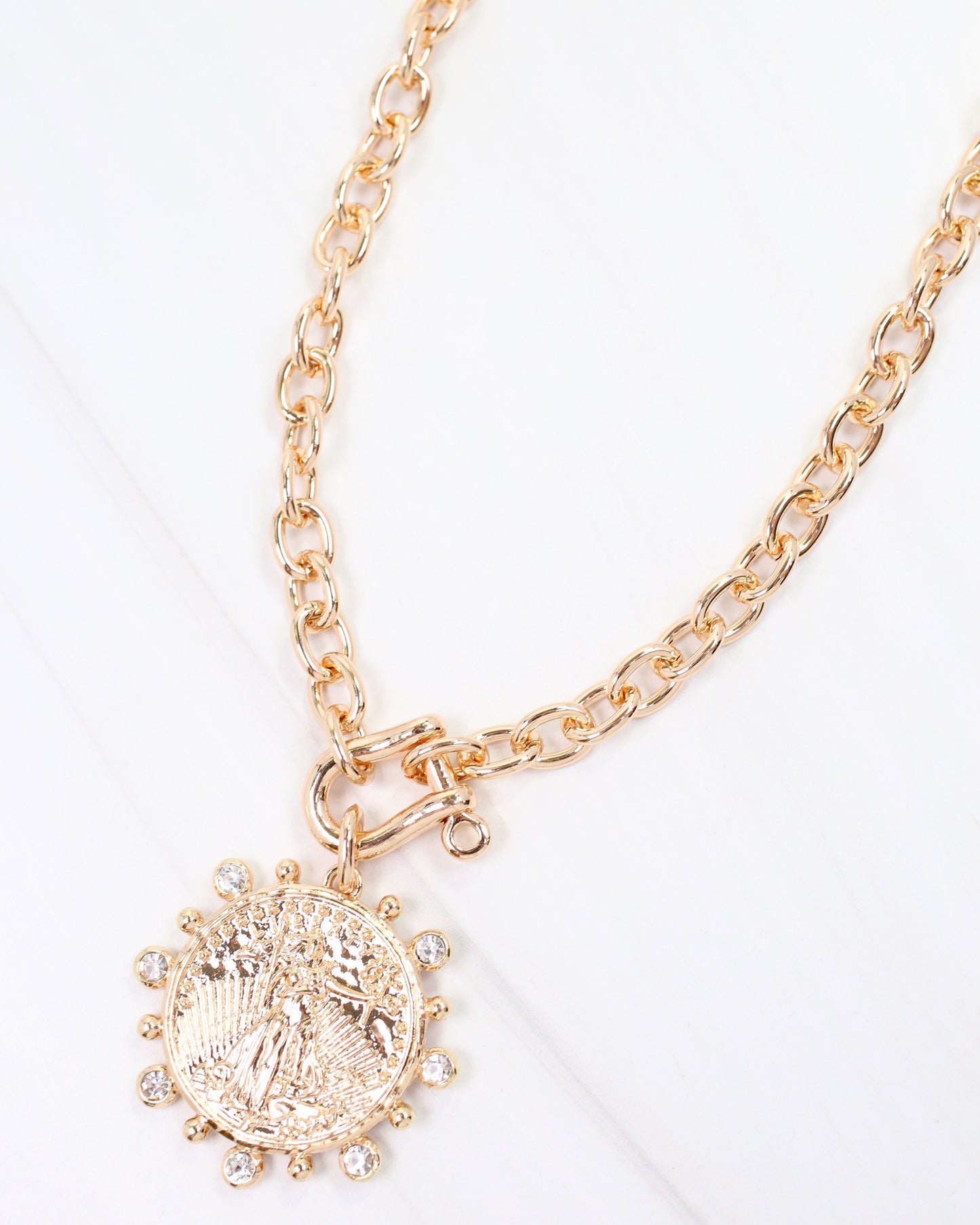Armidale Horsebit Coin Necklace Gold
