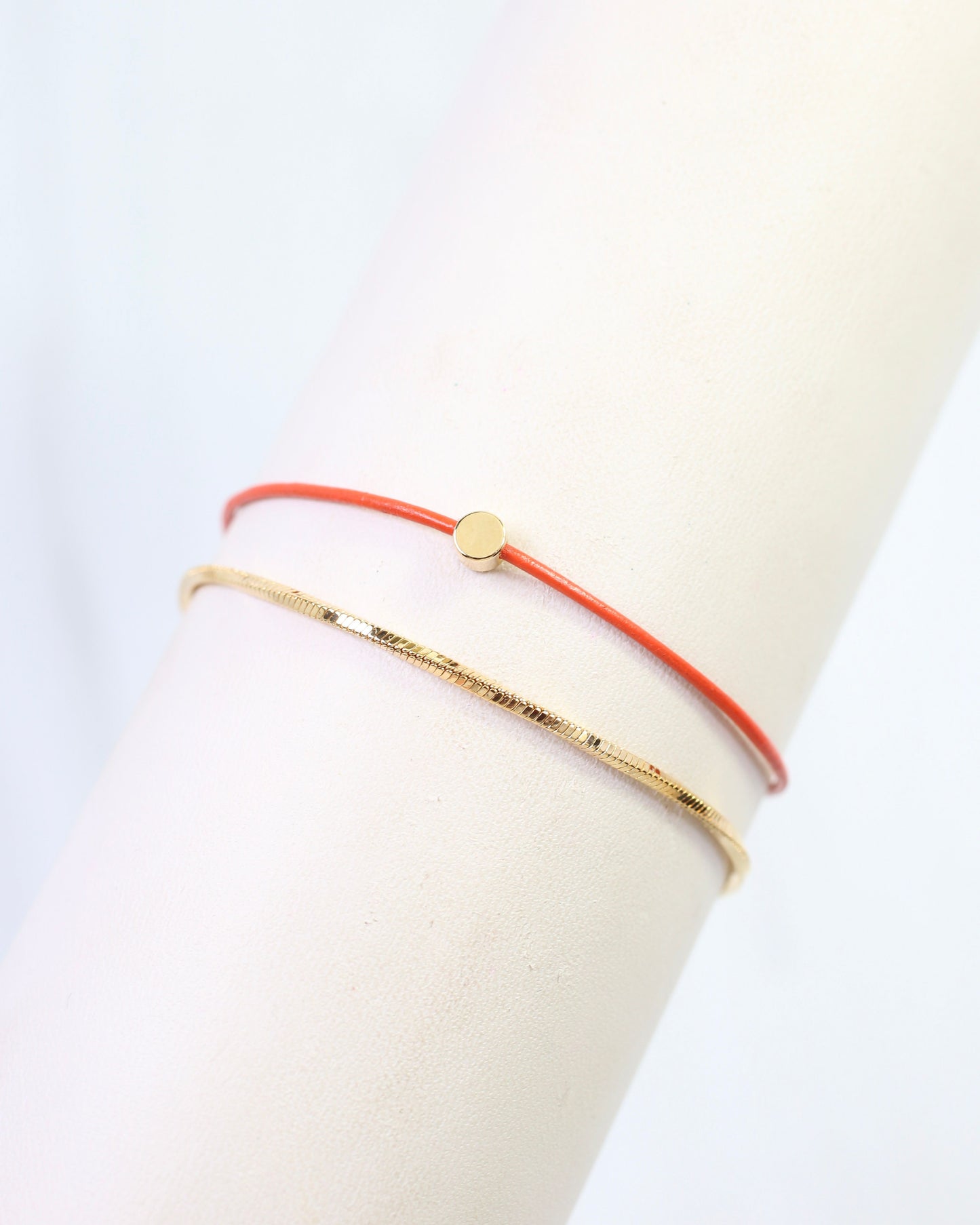 Paula Cord and Chain Bracelet Orange