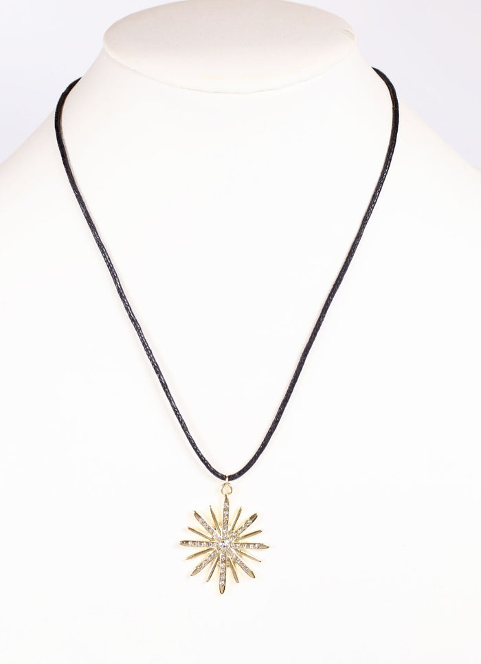 Odette Cord Necklace with Pendent GOLD - Caroline Hill