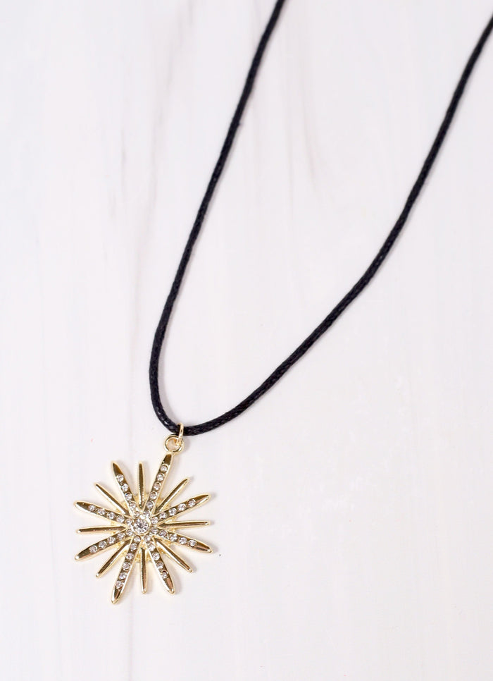 Odette Cord Necklace with Pendent GOLD - Caroline Hill