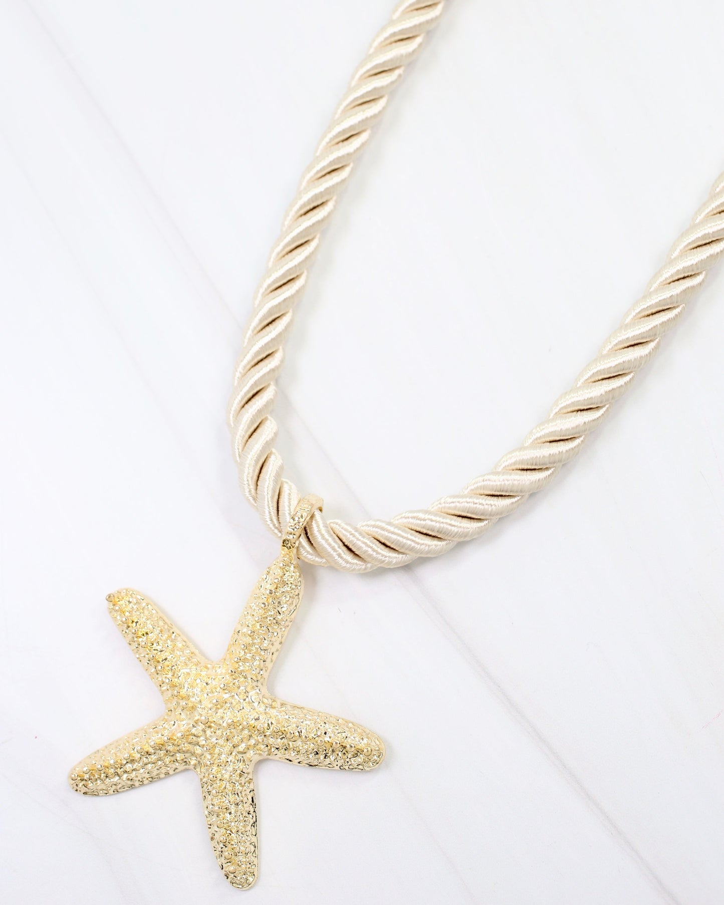 Grayling Textured Starfish Cord Necklace Gold