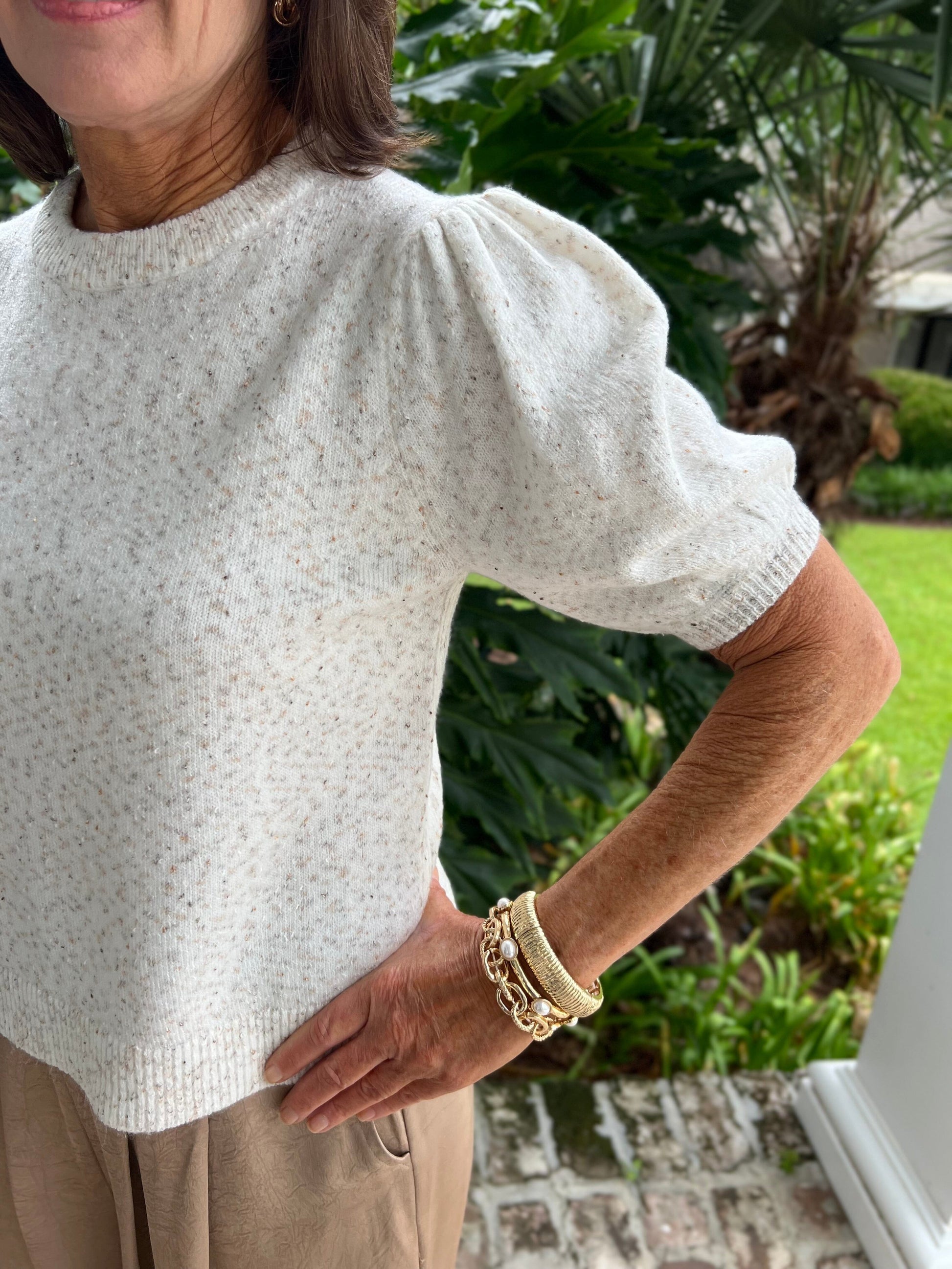 On The Go Ivory Sweater Top - Caroline Hill