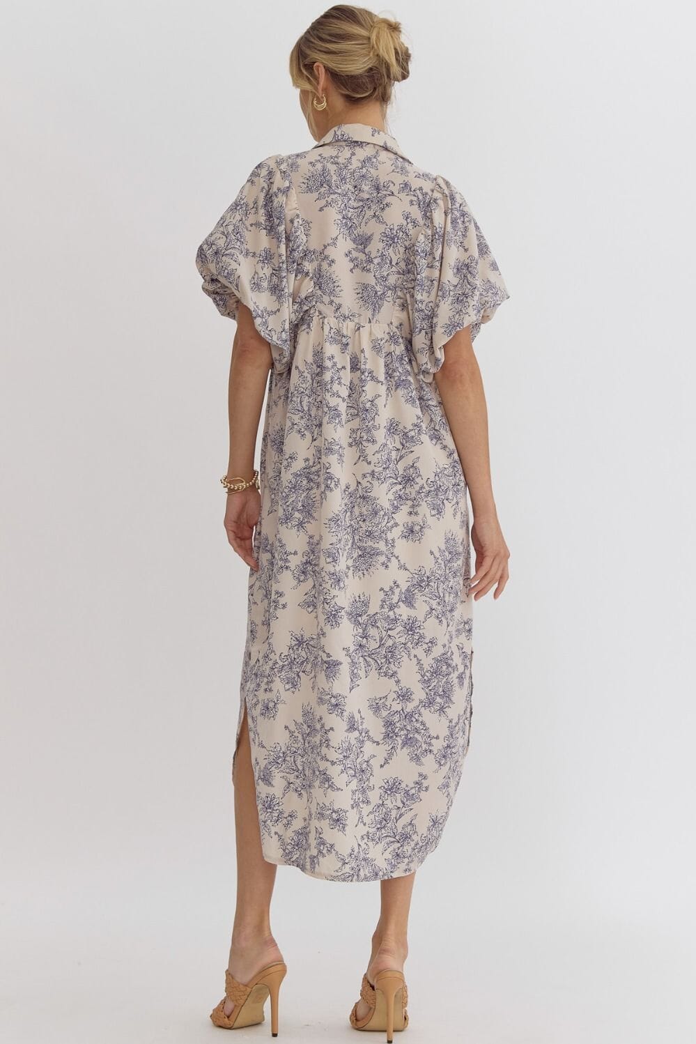 Onto the Next Ecru Printed Midi Dress - Caroline Hill