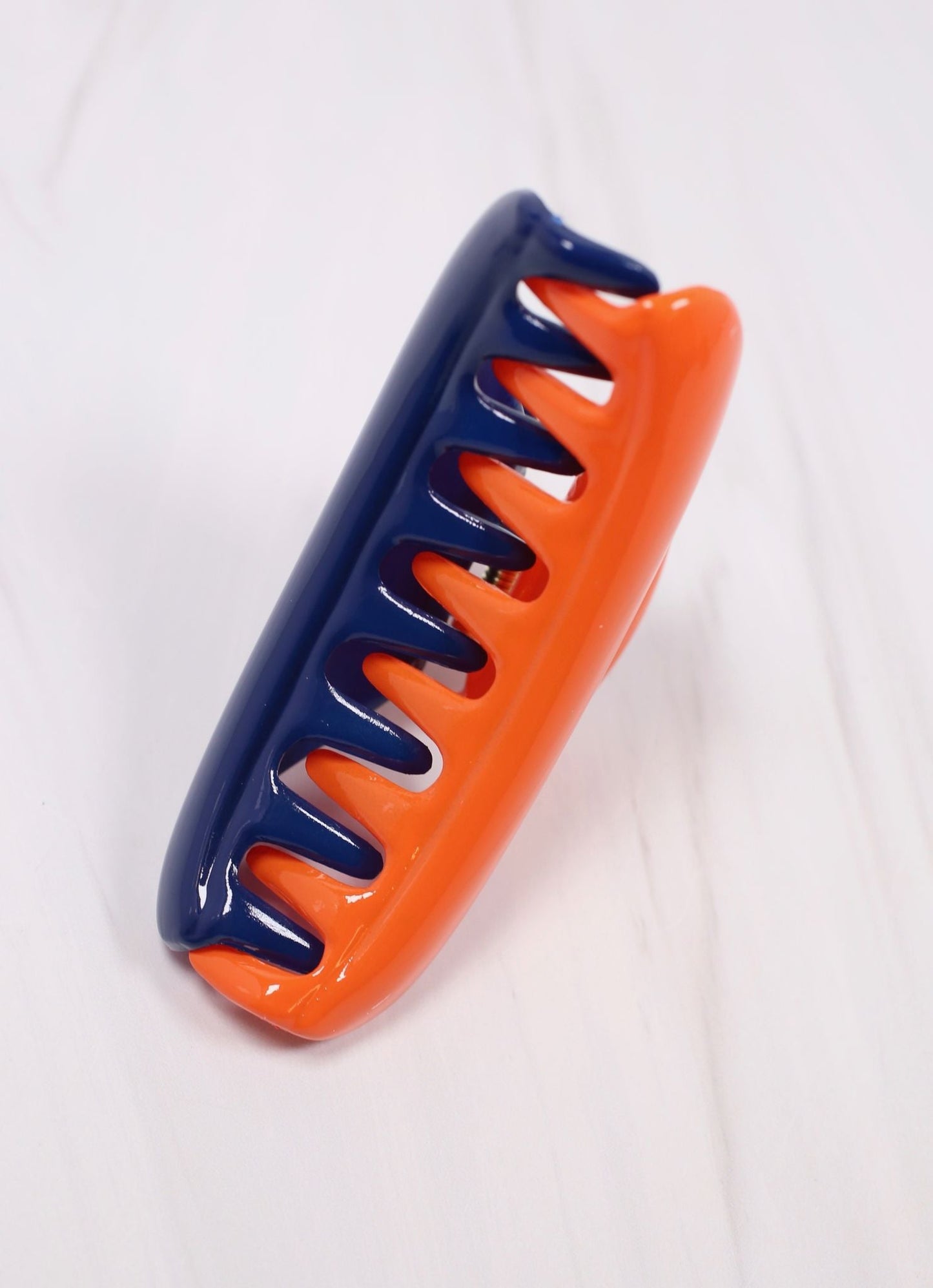 Mason Two Tone Hair Clip NAVY ORANGE