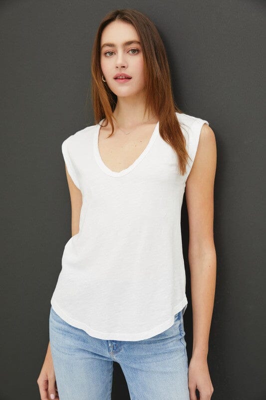 Out and About White Tee - Caroline Hill