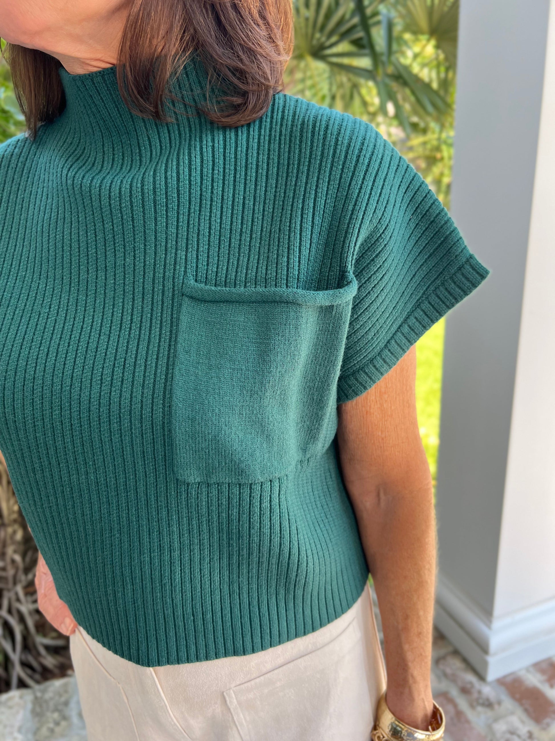 Out in the Open Forest Green Sweater Top - Caroline Hill