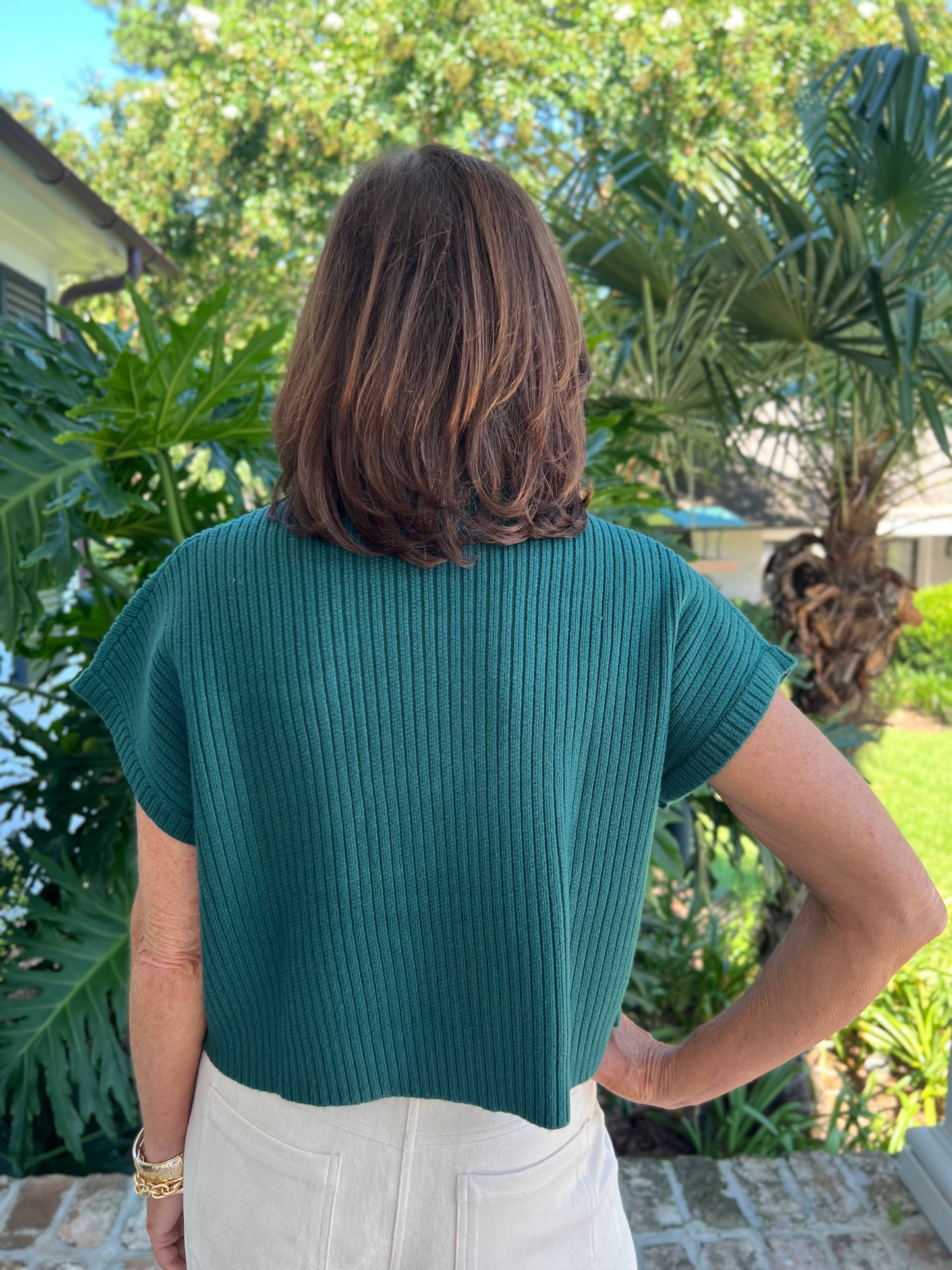 Out in the Open Forest Green Sweater Top - Caroline Hill